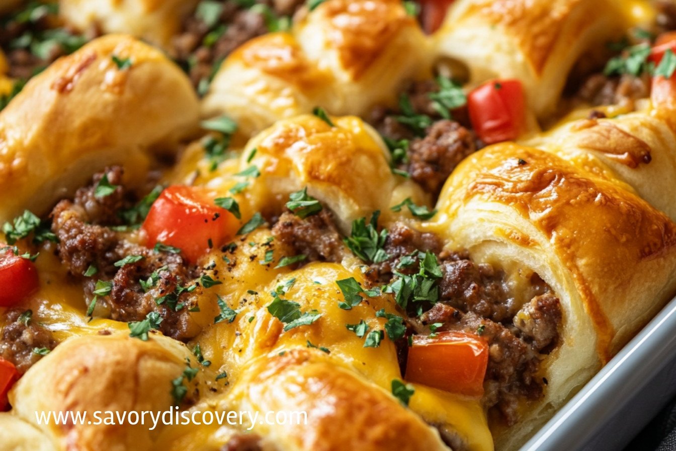 Crescent Roll Cheeseburger Casserole