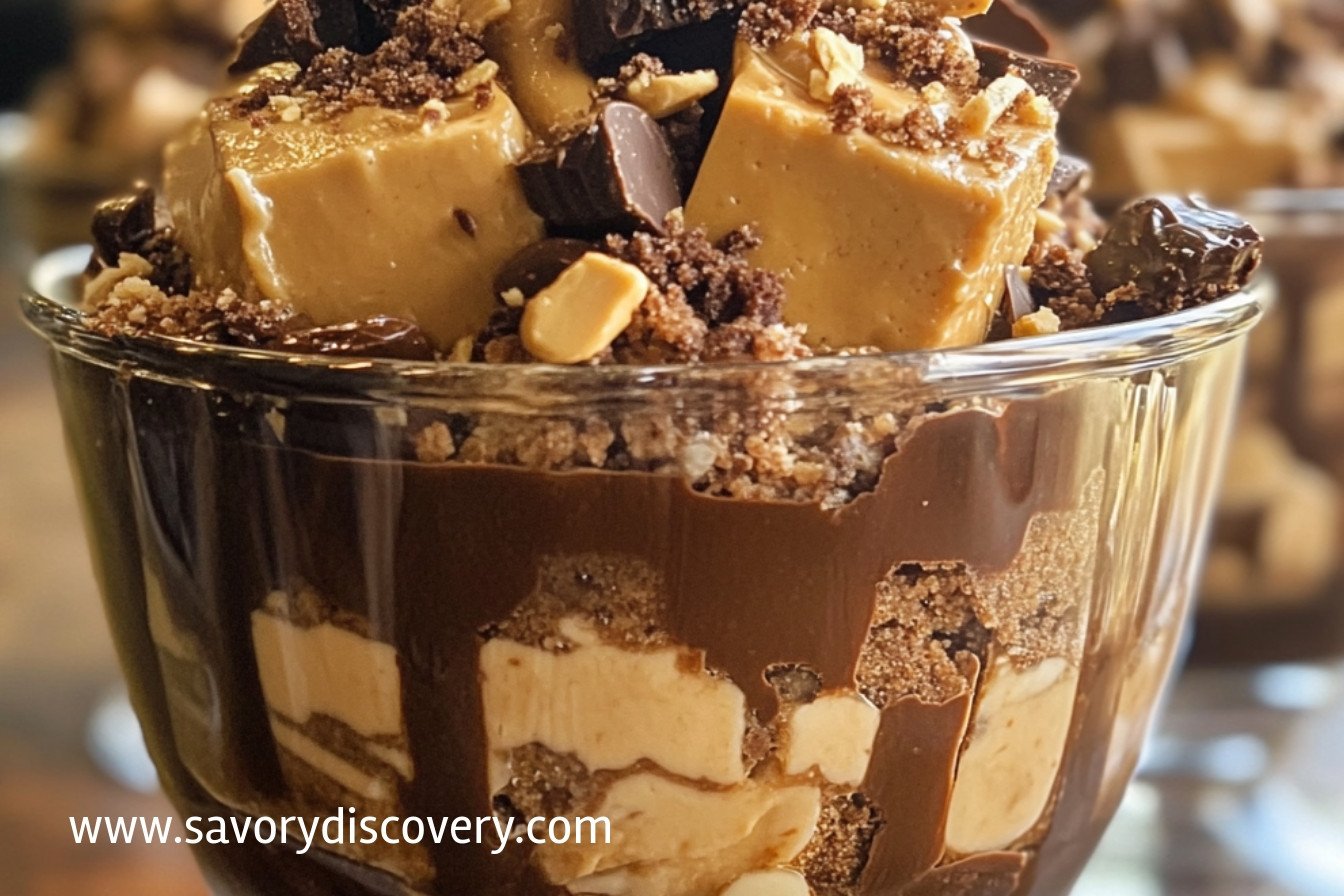 Peanut Butter Fudge Brownie Trifle